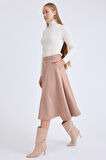 Midi Boy Süet Kloş Etek