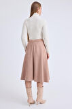Midi Boy Süet Kloş Etek