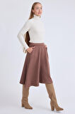 Midi Boy Süet Kloş Etek
