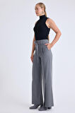 Yüksek Bel Beli Kemerli Pantolon