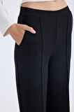 Önü Dikişli Geniş Paça Beli Lastikli Pantolon