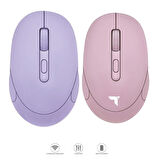 TORİMA TM-17 Çift Modlu Sessiz Kablosuz Mouse 2.4Ghz 1200 Dpi Pembe-Mor