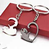 Yin Yang Çift Kedi Anahtarlıklık Best Friends Çift Sevgili Anahtarlık