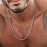 Herşey Nota 316L Paslanmaz Çelik Zincir Gümüş Renk 60 cm