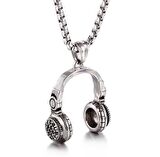 Kulaklık Dj Müzik Nota Müzisyen Paslanmaz Çelik Kolye