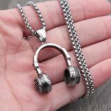 Kulaklık Dj Müzik Nota Müzisyen Paslanmaz Çelik Kolye