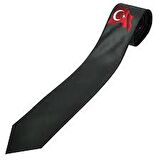 Herşey Nota Türk Bayrak  Kravat Siyah 