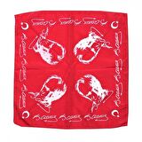 Atatürk Silüeti Bandana %100 Pamuk Fular Kırmızı
