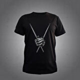 Herşey Nota Bateri Baget Siyah Tshirt