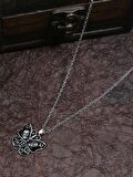 Retro Vintage Gotik Zincirli Kelebek Kuru Kafa Kolye