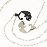 Yin-yang Cats Kedi İkili Sevgili Arkadaşlık Siyah Beyaz Unisex Kolye yinyang
