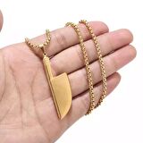 Bıçak Şef Gold Kolye Paslanmaz Çelik Kolye