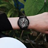 Sol Anahtar Melodi Nota Siyah Kol Saat Erkek Kadın