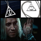 Harry Potter Ölüm Yadıgarları  Üçgen  Ortası dönen Paslanmaz Çelik Kolye