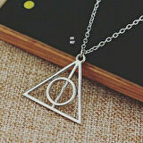 Harry Potter Ölüm Yadıgarları  Üçgen  Ortası dönen Paslanmaz Çelik Kolye