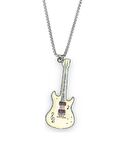 Beyaz Gitar Paslanmaz Çelik Kolye