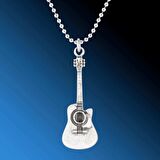 925 Ayar Gümüş Kaplama Klasik Gitar Kolye