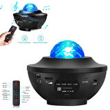 TORİMA LW-34 Starry Led Lazer Projektör Bluetooth Müzik Hoparlör Uzaktan Kumandalı Gece Lambası