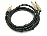 3.5mm Stereo 2x6.3mm Mono Metal Jaklı Kablo 5mt