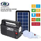 Everton RT-908 Bluetoothlu Şarjlı Radyo Güneş Enerjili 2 Ampullü Solar Set