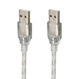 Usb erkek erkek şeffaf kablo 5 metre