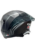 Sway Kask Sway Sw 865 Space Black Whıte Güneş Gözlüklü