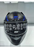 MTS Kask Mts Pro 801 Lead Güneş Gözlüklü Blue