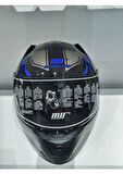 MTS Kask Mts Pro 801 Lead Güneş Gözlüklü Blue