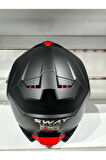 KASK SWAY SW-865 MAT SİYAH GÜNEŞ GÖZLÜKLÜ