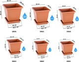 VK04 Villa Kare Saksı No:4 Tabaklı 40 cm, 32 Litre Antrasit