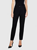 Viskoz Karışımlı Regular Fit Normal Bel Esnek Pantolon Kadın Siyah Pantolon - 323A4KVX55AE7