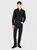 Slim Fit Esnek Koton Gömlek Erkek Siyah Gömlek - 323A5CNX5QL19