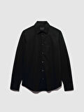 Slim Fit Esnek Koton Gömlek Erkek Siyah Gömlek - 323A5CNX5QL19