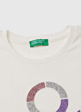Benetton Baskılı Beyaz Kız Çocuk T-Shirt 3I9WC10JR 074