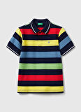 Benetton Baskılı Lacivert Erkek Çocuk T-Shirt 39QAC301T