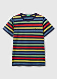 Benetton Baskılı Lacivert Erkek Çocuk T-Shirt 3FHXC10MW