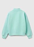 Benetton Baskılı Kız Çocuk Su Yeşili Sweatshırt 3J68C504N