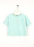 Benetton Baskılı Su Yeşili Kız Çocuk T-Shirt 3I1XC10N8