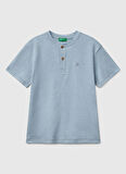 Benetton Baskılı Mavi Erkek Çocuk T-Shirt 3F4JC10NN