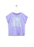 Benetton Baskılı Mor Kız Çocuk T-Shirt 3I1XC10NZ