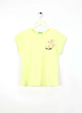 Benetton Baskılı Sarı Kız Çocuk T-Shirt 3I1XC10NZ