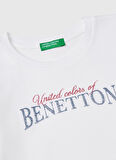 Benetton Baskılı Beyaz Kız Çocuk T-Shirt 3I9WC10MY