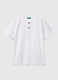 Benetton Baskılı Beyaz Erkek Çocuk T-Shirt 3F4JC10NN