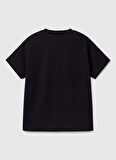 Benetton Baskılı Siyah Erkek Çocuk T-Shirt 3I1XC10N3