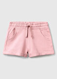 Benetton Normal Bel Regular Fit Pembe Kız Çocuk Şort 3J68C901C