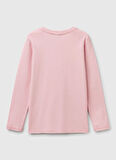 Benetton Baskılı Pembe Kız Çocuk T-Shirt 3I9WC10MY