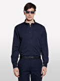 Streç Pamuklu Regular Fit Gömlek Erkek Lacivert Gömlek - 325P58FJSQ04F