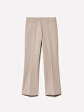 Streç Pamuklu Arkası Biyeli Cepli Pantolon Kadın Kum Rengi Pantolon - 325P49MALE02X