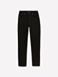 Streç Pamuklu Taş Yıkama Yüksel Bel Slim Fit Pantolon Kadın Siyah Denim Pantolon - 325P47KZLE044
