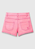 Benetton Normal Bel Regular Fit Pembe Kız Çocuk Şort 4O69C9040